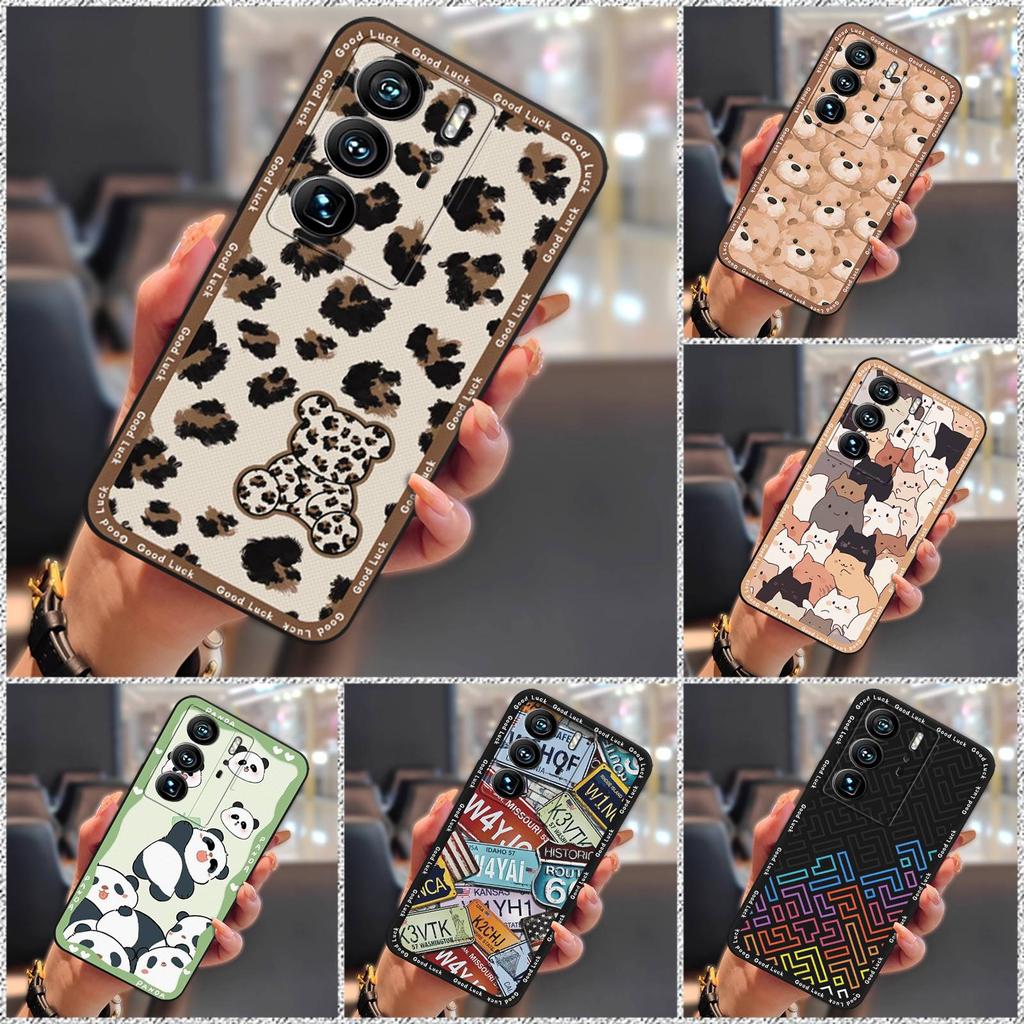 Shockproof Cover Phone Case For ZTE Axon40 Ultra Waterproof TPU Anti-dust Fashion Design Cartoon Full wrap protective