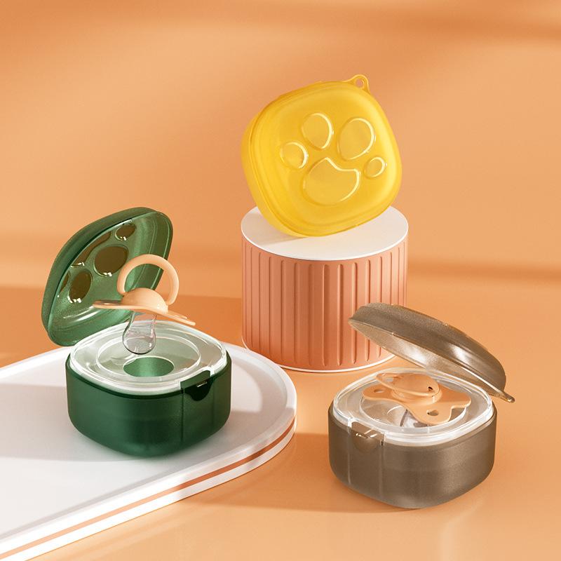 Цельный чехол для соски Kawaii, держатель для соски с мультяшной кошачьей лапой, портативный прозрачный ящик для хранения соски, аксессуары для соски