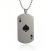 Модный Классический Мужской Кулон из Нержавеющей Стали в Виде Покерной Карты Пики Черви Простой Праздничный Кулон Ожерелье Ювелирное Украшение