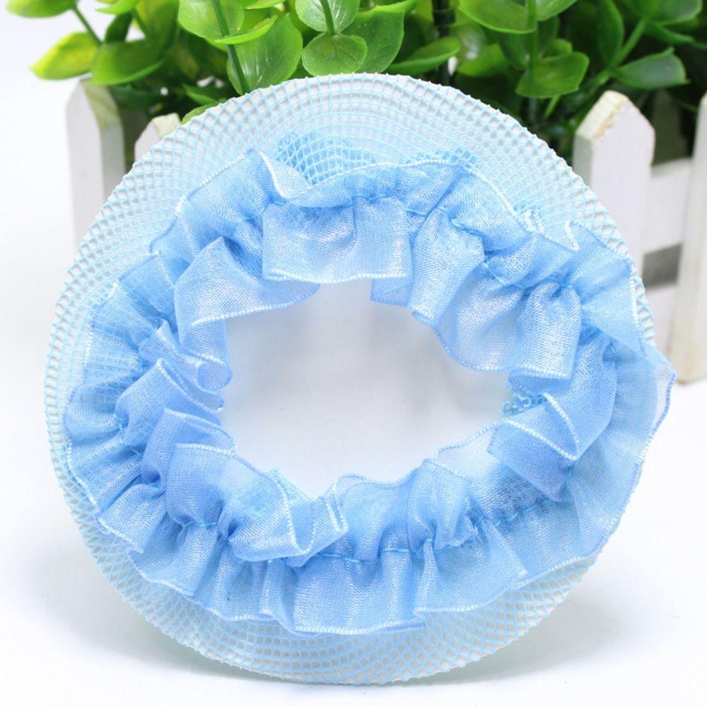 Сетка для волос в стиле балета с завязками, регулируемая, для девочек, снуд, милая эластичная сетка для волос для детей