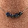 Stones and Minerals. Necklace 4 Beads Sodalite from Brazil Stainless Steel Chain Necklace for Women, Men. Customizable Size.