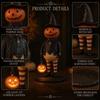 Resin Pumpkin Man Tabletop Statue Vintage LED Pumpkin Head Light Pumpkin Witch Figurine  Home Decor