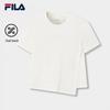FILA Women's Cooling Knit Short Sleeve T-Shirt with Irregular Hem