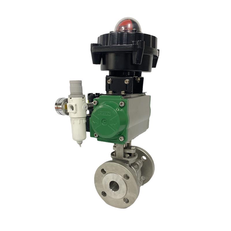 Pneumatic Ball Valve Q641F Series Stainless Steel 304, Flange Switch for Large Flow Regulation in Petrochemical and Metallurgy Industries