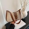 Fashion PU Leather Woven Underarm Bag Women's New Strip Design Shoulder Bag High-end Niche Trend Hobo Bag CLE