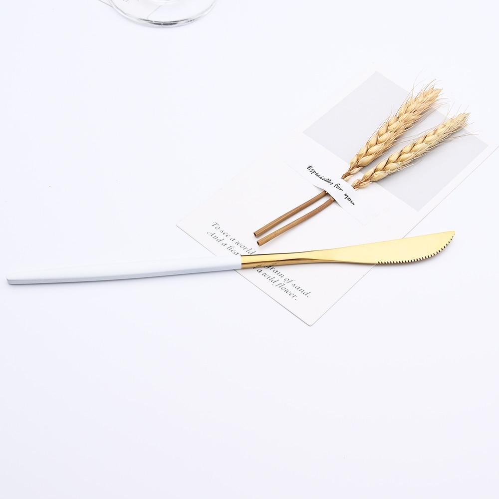 Purple Stainless Steel Cutlery Set 24pc For 6 Flatware Knife Fork Coffee Spoons Tableware Suit Household Kitchen Dinnerware Set