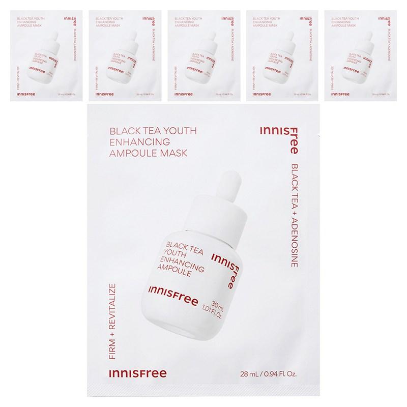 Innisfree Black Tea Youth Enhancing Ampoule Mask 28ml, 1 sheet, 6 pcs