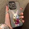 Cute Cartoon Rabbit  Matte Hard Case for iPhone 16 15 14 13 12 11 Pro Max XS X XR Plus - Anti-Scratch, Shockproof, Stylish Gift
