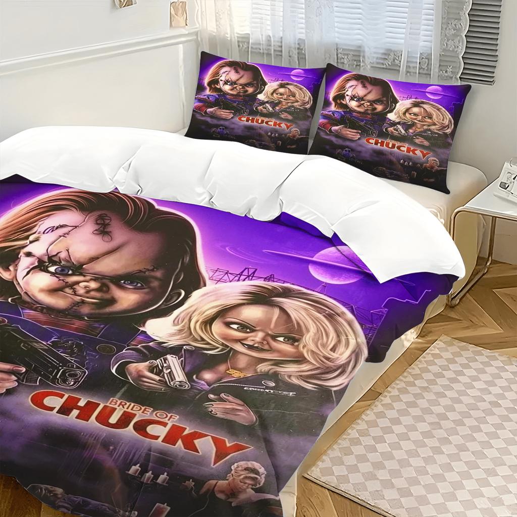 Luxury New 3D Print Horror Movie Chucky Bedding Set Single Twin Full Queen King Size Bed Set Adult Kid Bedroom Bedding Gift