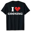 Смешная футболка с принтом I Love Gooning 100% хлопок Мужская Модная Печать Свободная Оверсайз Уличная Одежда Хип-Хоп Унисекс Футболка