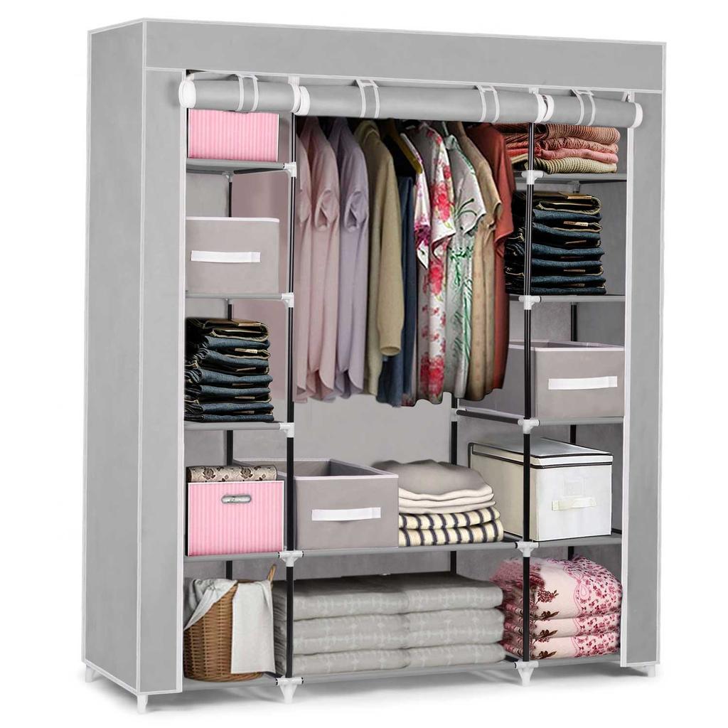 Large Textile Wardrobe With Drawers Massido