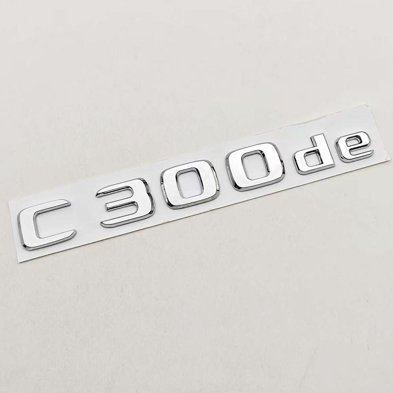 New 3D ABS Chrome Black Car Styling Logo C300e C300de Badge Rear Trunk Emblem Sticker Decals For Mercedes Benz C300e C300de W206