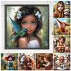 5D DIY Полный Круглый Дрель Алмазная Картина Девочка Набор Домашний Декор Искусство Ремесло AU