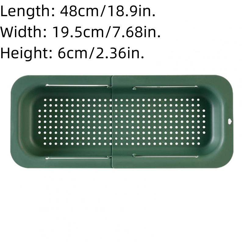 Expandable Adjustable Sink Vegetable Fruit Washing Basin Drain Filter Basket Drain Rack Dish Shelf Kitchen Gadgets Accessories