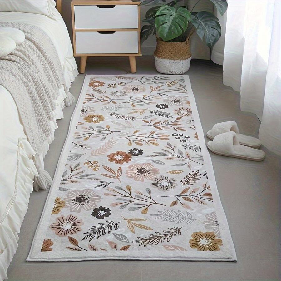 1 шт. Акриловый коврик с цветочным узором, 1200 г/кв.м, моющаяся основа из ТПР, толстый двусторонний акварельный коврик в стиле фермерского дома