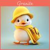 Cartoon Little Yellow Duck Wearing Hat Car Pendant With Acrylic Flat Surface Design For Car Interior Decor