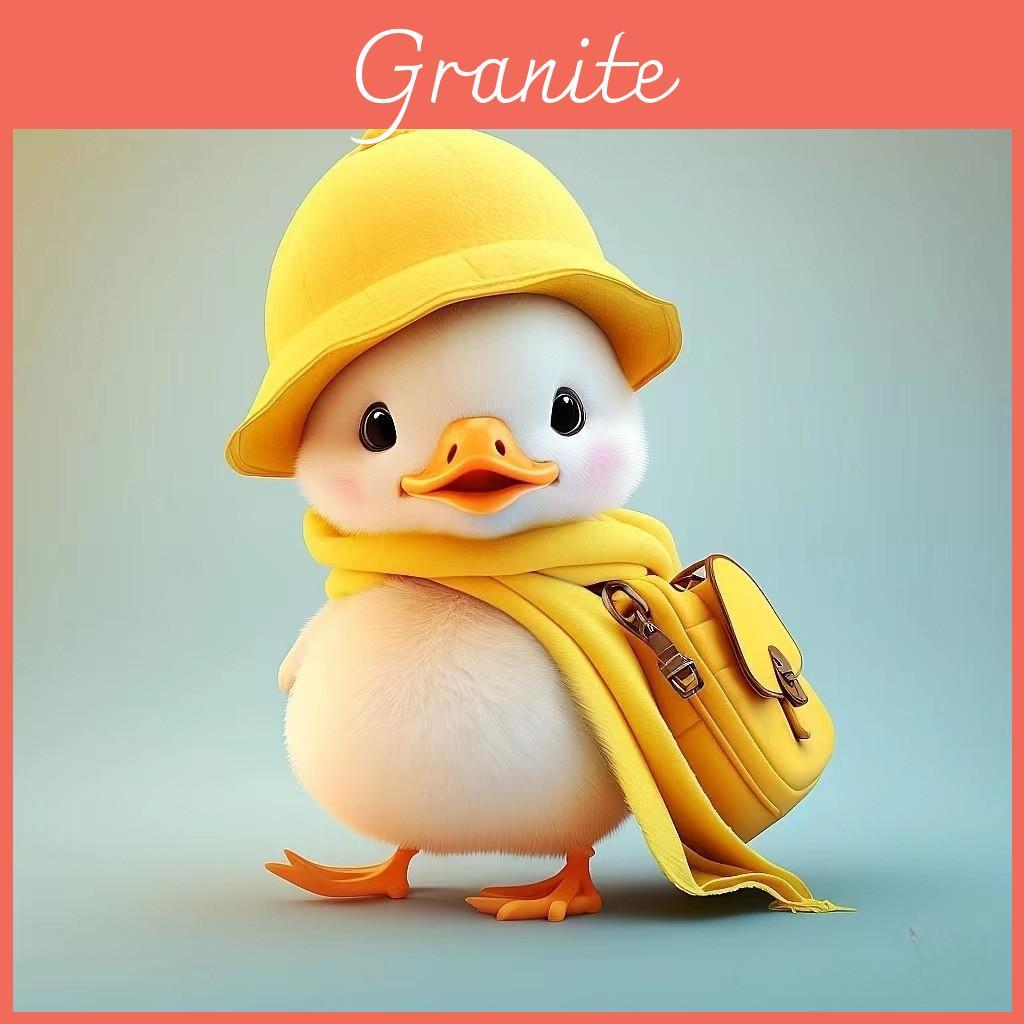 Cartoon Little Yellow Duck Wearing Hat Car Pendant With Acrylic Flat Surface Design For Car Interior Decor