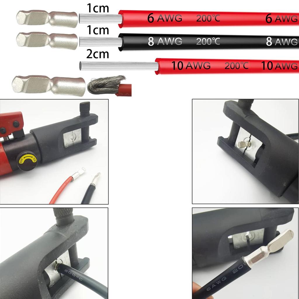 Разъем для аккумулятора, быстроразъемный разъем для аккумулятора CESFONJER 50A 600V для автомобиля, лодки, каравана, кемпера (Подходит для провода 6-10 AWG, красный)
