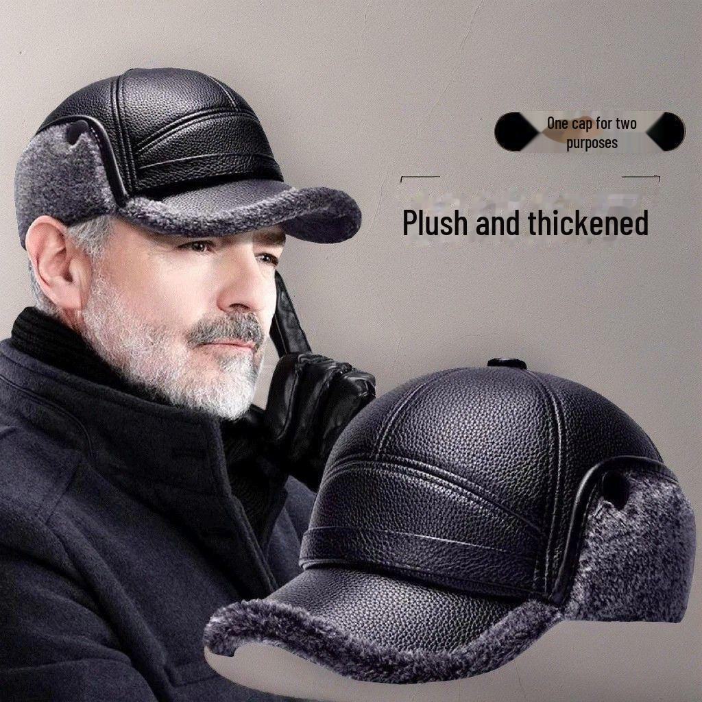 Men's Winter Earmuffs Cotton Hats with Velvet Lining, Windproof & Cold-Proof Duckbill Northeast Hats