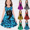 Girls 3D Butterfly Black Cat Dresses Kids Girl Party Sleeveless Princess Dress Tank for Girl Over Four Years