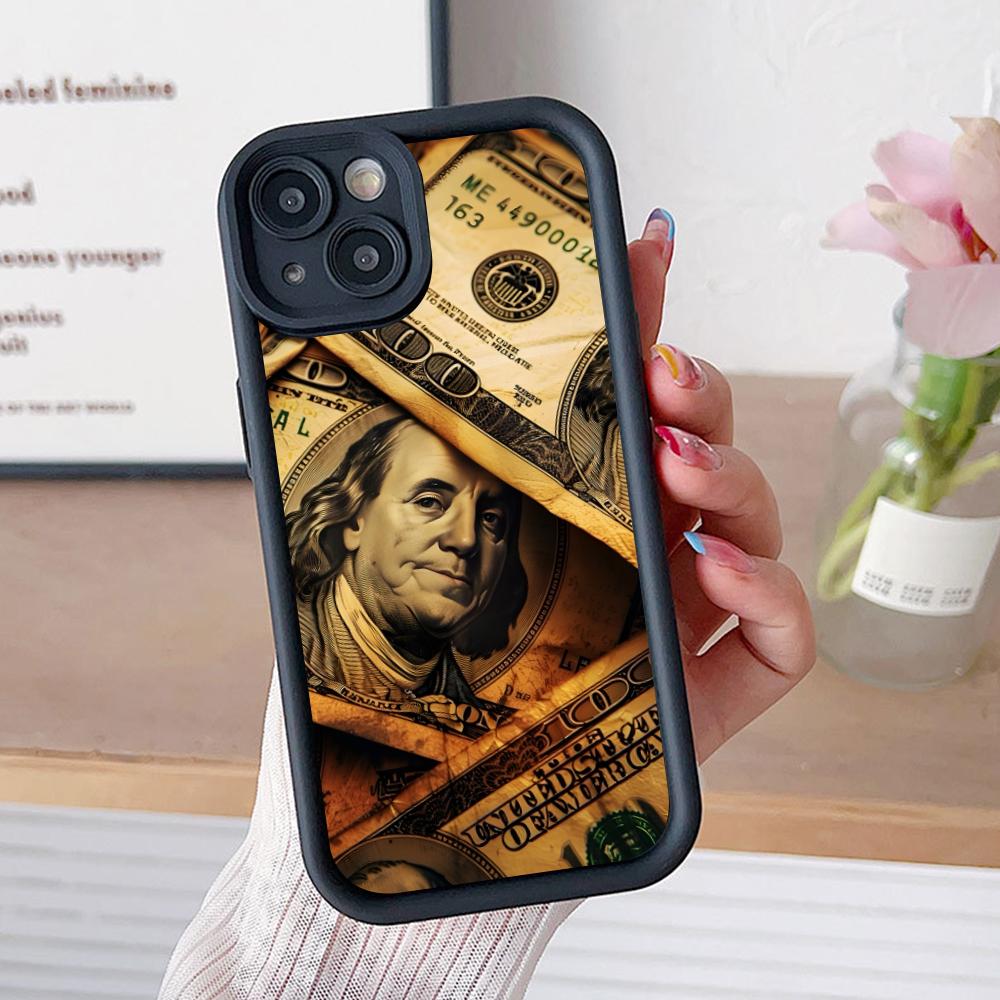 USD Доллар Утолщенный ТПУ Чехол для Мобильного Телефона для iPhone 17 16 15 14 13 12 11 Air Pro Max Plus Цветной Чехол