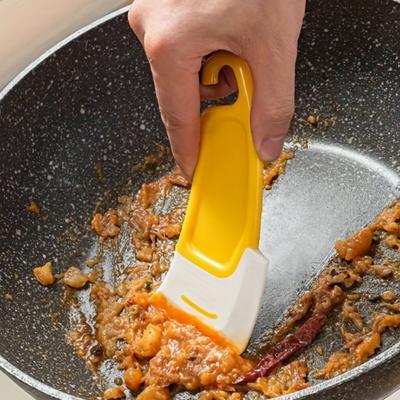 1 шт., Силиконовый скребок для сковороды, Лопатка для мытья посуды, Скребок для миски, Скребок для посуды, Скребок для чистки кухни с антипригарным покрытием, Кухонные гаджеты, Кухонные аксессуары