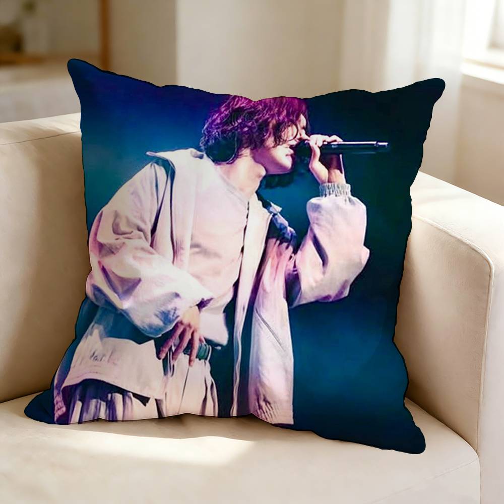 Allround music producer KKenshi YYonezu Square DoubleSided printed Pillow Case Bedroom Bedside Pillow Sofa Cushion Cover