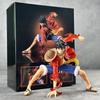 One Piece Двойной фрукт Классическое издание Художественный стиль Битва Луффи Ручная работа ПВХ Модель Аниме Периферия Детская игрушка Украшение
