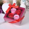 4Pcs/Box Heart-Shaped Rose Soap Flowers Romantic Wedding Party Gift Artificial Flower Decor Health Care Tool Personalized Gift