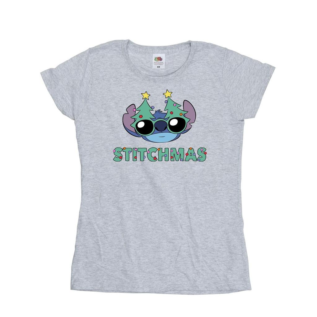 Disney Womens/Ladies Lilo & Stitch Stitchmas Glasses Cotton T-Shirt