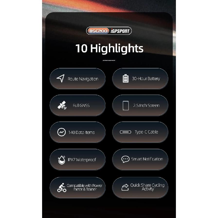 IGPSPORT BSC200 Bluetooth Навигационный Велокомпьютер Беспроводной Спидометр Поддержка Измерителя Мощности Для Езды на Велосипеде на Открытом Воздухе