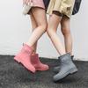 Fashionable and Versatile Rain Boots for Women Thick-soled Heightening Rain Boots Womens Outer Adult Car Wash Work Rubber Shoes