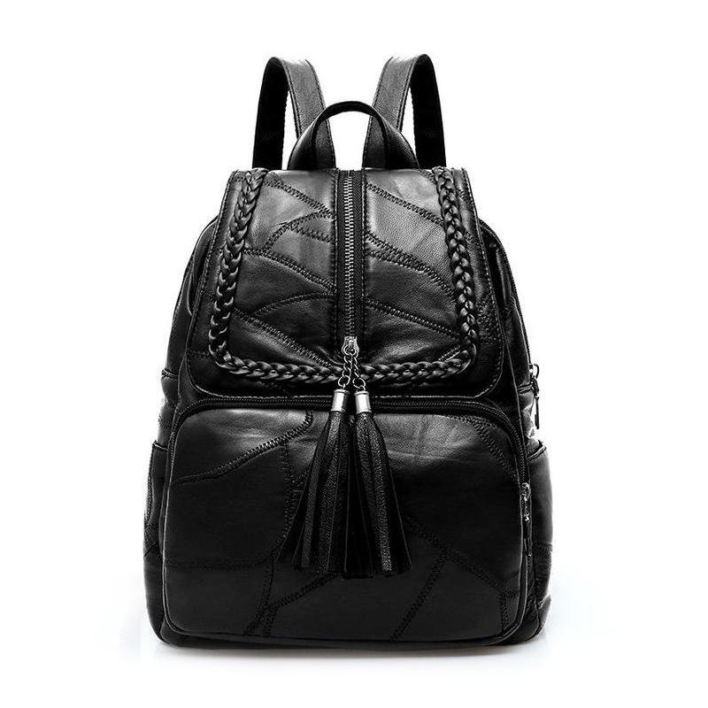 Sheepskin Backpack 2025 New Leather Bag Fashionable Simple Women's Backpack Leather