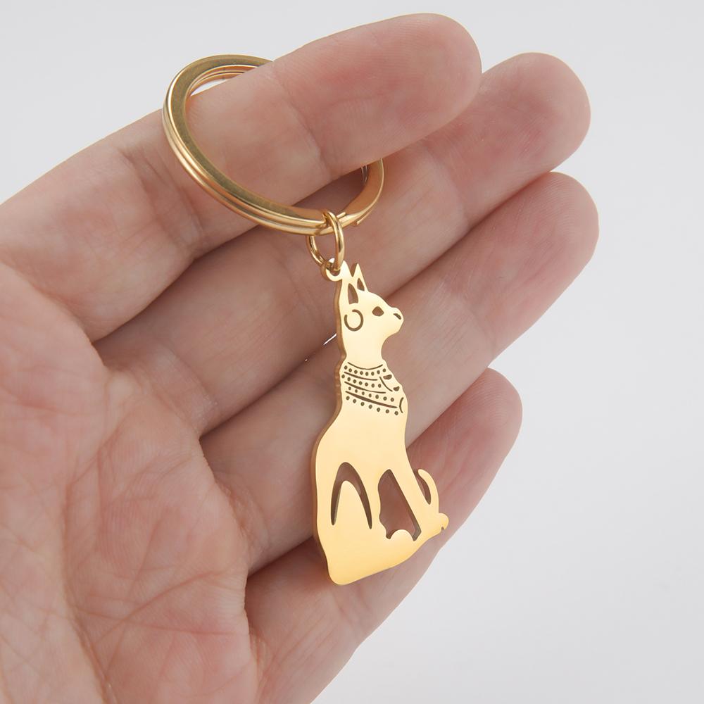 Dawapara Ancient Egyptian Ankh Cross Keychain Eye of Horus Anubis Protection Amulet Keyring Stainless Steel Jewelry