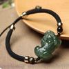 Браслет-оберег Пиксю из нефрита Хэтянь, привлекающий богатство, для пар - Нефрит и бисерная ручная веревка, украшения для женщин и мужчин.