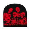 Skull Beanie Wool Hat Ghost Skull Jacquard Knitted Hat Halloween Hat