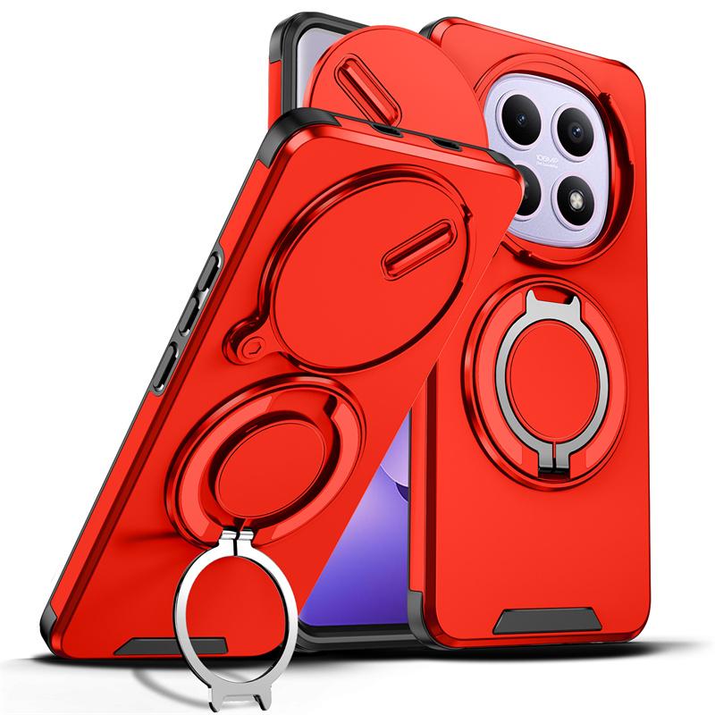Чехол для Xiaomi Redmi Note 15 5G Чехол-слайдер для защиты камеры Бронированный чехол для телефона Для Redmy Note15 5G Автомобильный держатель Чехол с магнитным кольцом