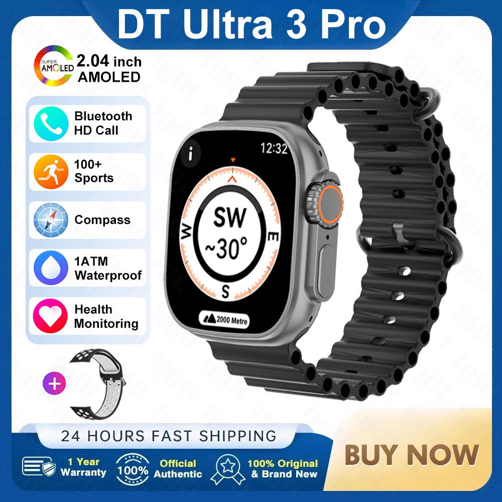 2025Новые DT Ultra 3 Pro Google map NFC Смарт-часы 32G Память Музыка Видео NFC Bluetooth Звонок Водонепроницаемые Смарт-часы