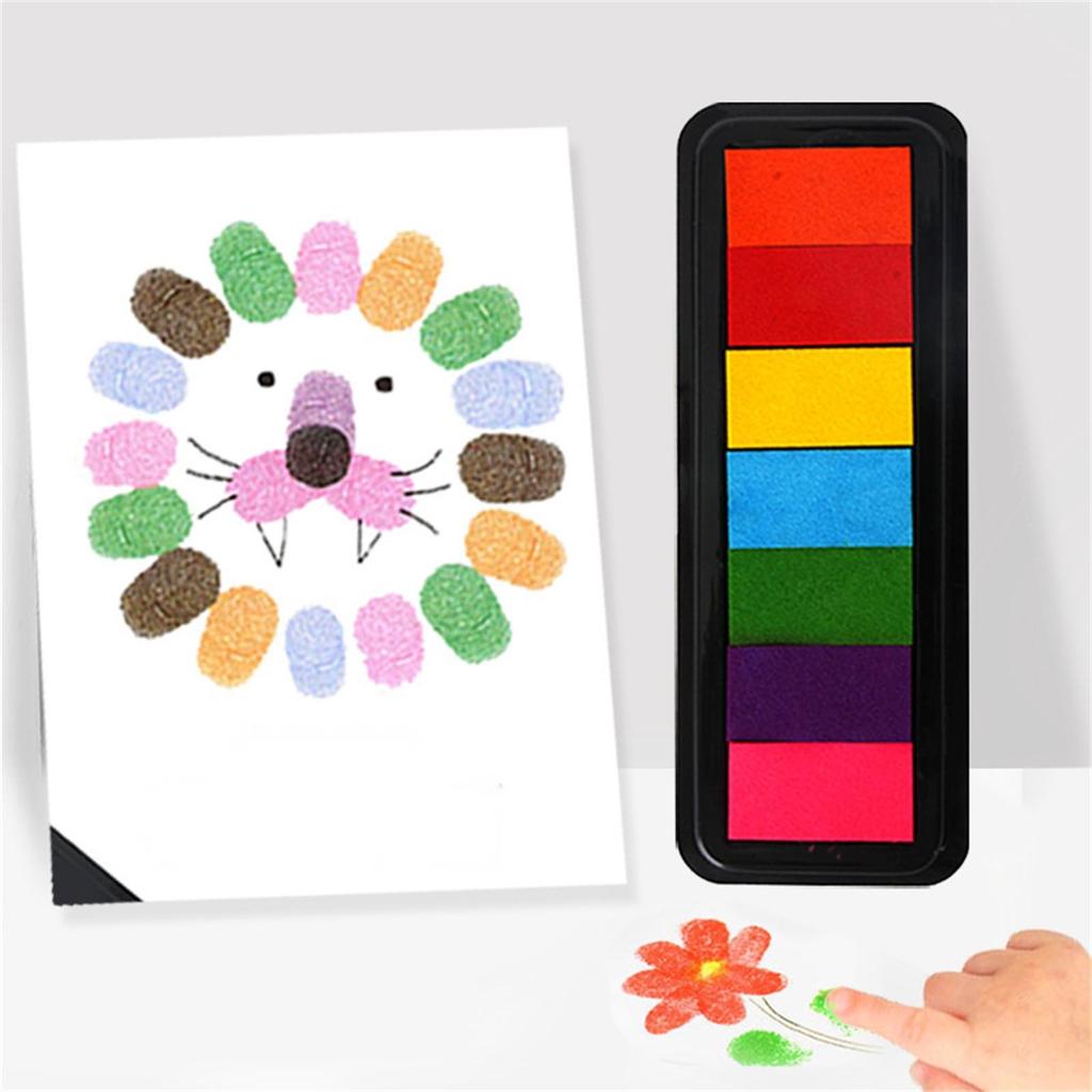 Kindergarten Creative Finger Paint Ink Pad Diy Printing Station 7 Colours Kids Finger Pad Drawing Toys 2ml