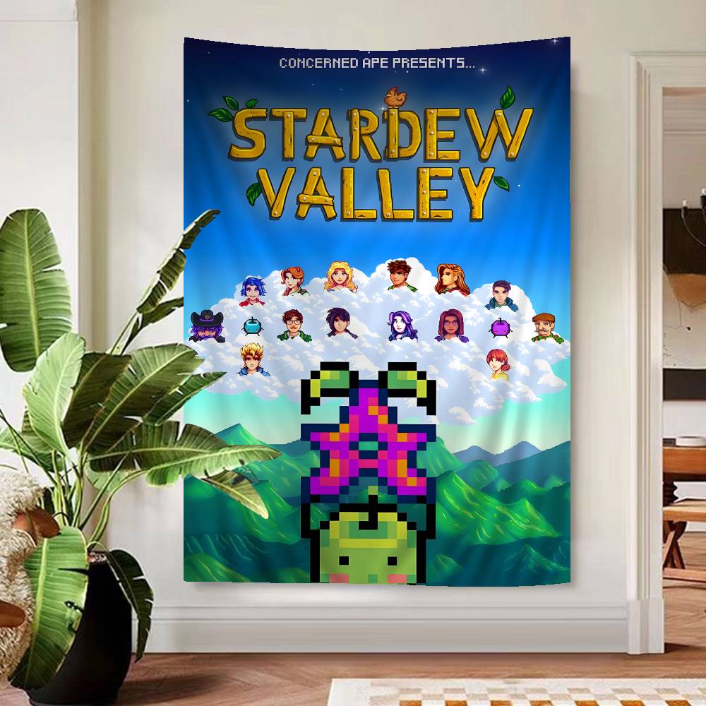 Игровой коврик Stardew Valley, красочный настенный гобелен, подвесной таро, хиппи коврики на стену, декор для стены комнаты в общежитии