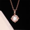 New Exquisite Imitation Pearl Necklace for Women with Shiny CZ Silver Color/Rose Gold Color Necklaces Fashion Wedding Jewelry