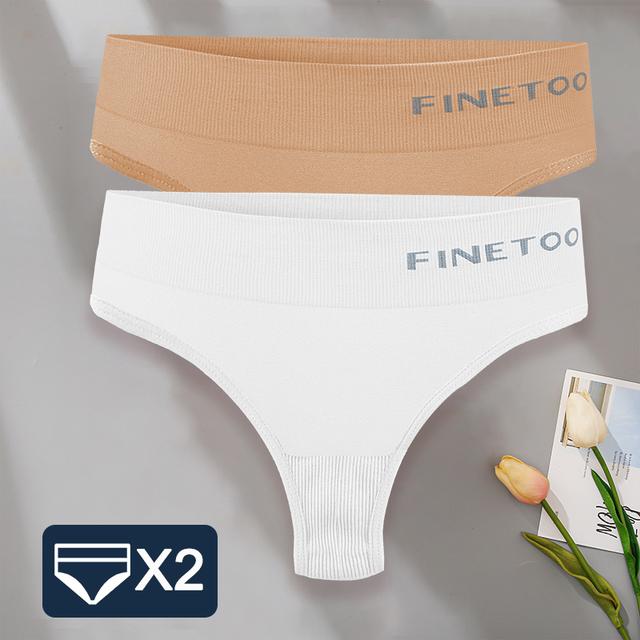 FINETOO 2 шт./компл. M-XXL Bodyshaper трусики-стринги женское тонкое нижнее белье женское нижнее белье сексуальные женские стринги трусы с высокой талией