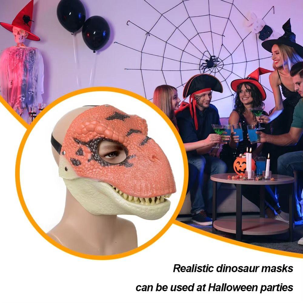 Cosplay Props Dinosaur Headgear Open Mouth Dragon Headwear Lifelike Raptor Dino Mask Gifts