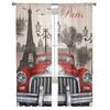 Парижское здание уличный фонарь красный грузовик прозрачные шторы для гостиной спальни тюлевые шторы кухонные оконные шторы панели