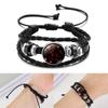 Adjustable Men Women 12 Constellation Zodiac Signs Bracelet Luminous  Braided Print Leather