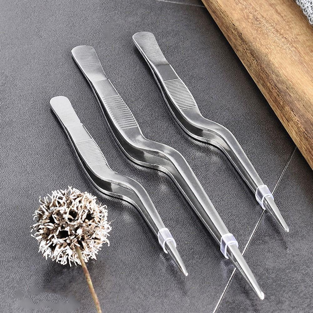 14/16/20cm Food Clip Stainless Steel BBQ Tweezer Kitchen Chef Tongs Tweezers  Meat Handling