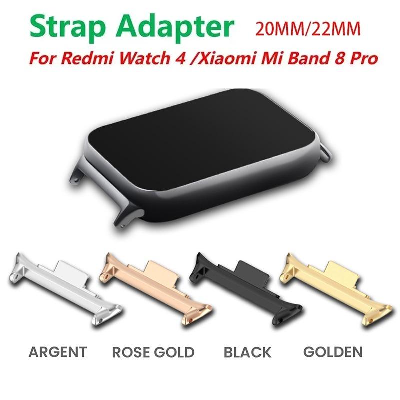 1 пара адаптеров для ремешка для часов Redmi Watch 4, браслет из нержавеющей стали 316L для аксессуаров Xiaomi Mi Band 8 Pro