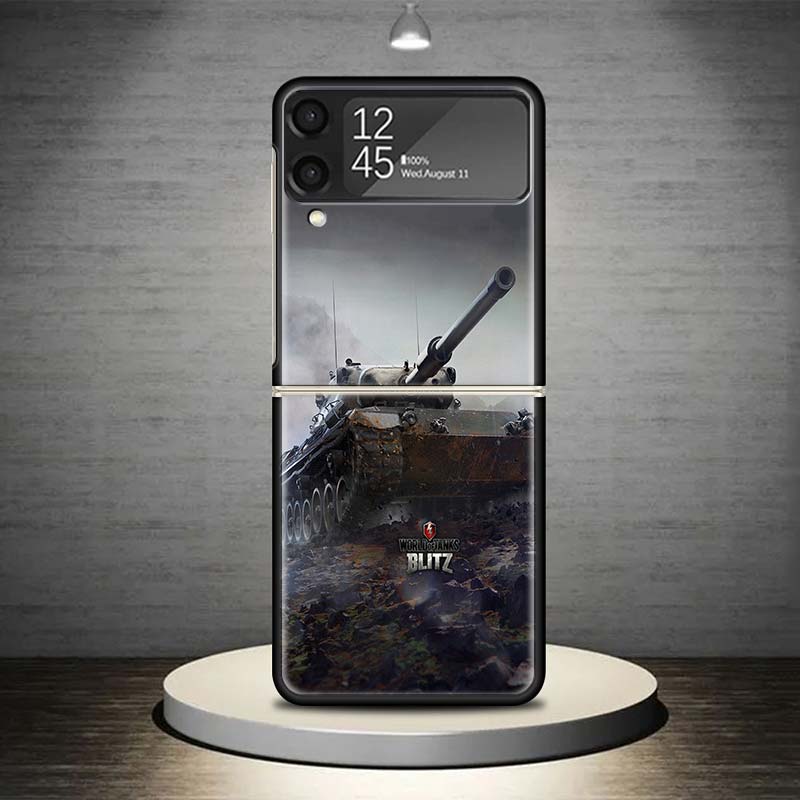 World of Tanks Phone Case For Samsung Galaxy Z Flip 7 6 5 4 3 5G Shockproof Cover Z Flip7 Flip6 ZFlip5 Flip3 Flip4 Luxury Shell