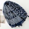 Women'S Soft Navy Blue Bohemian Tassel Scarf, Fashionable Scarf, Headscarf, Travel, Vacation, Beach Wrap, Shawl for Weekend Casual