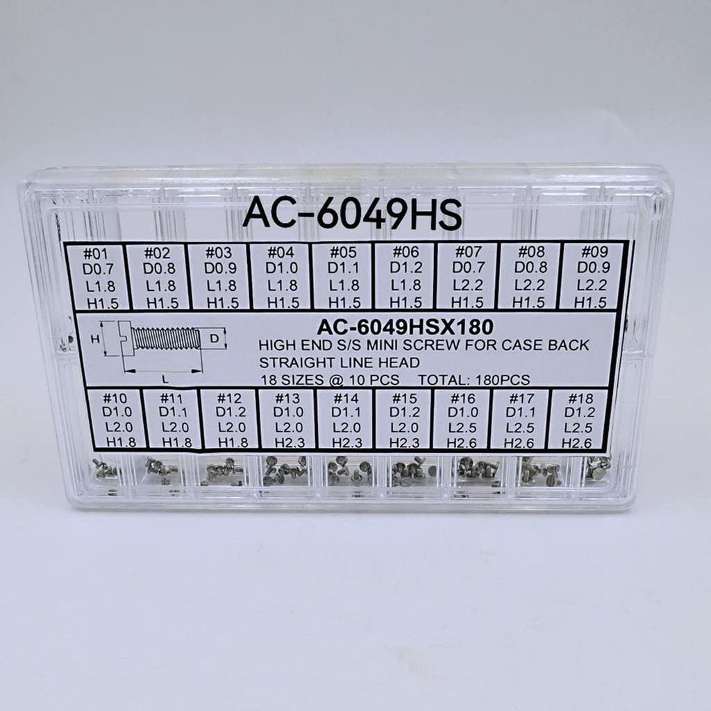 180 шт. Винты для задней крышки часов, стальные винты для ремонта, инструменты для часовщиков, аксессуары для часов
